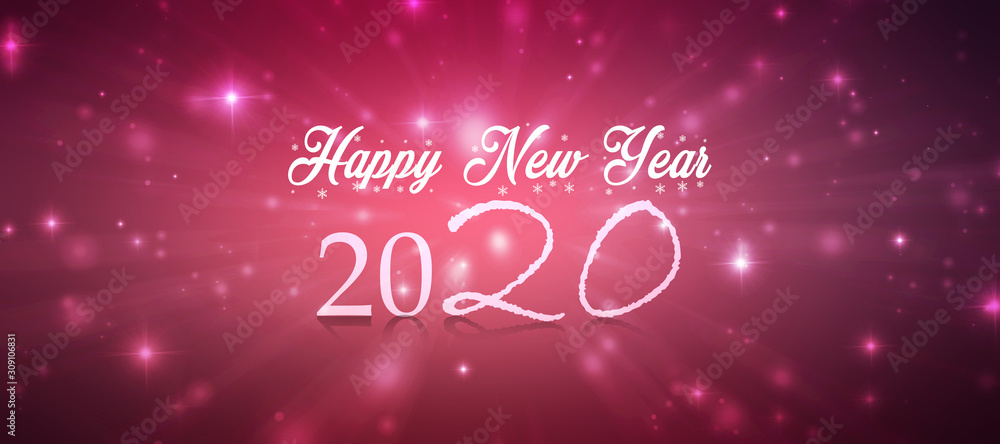 2d illustration 2020 New Year color background