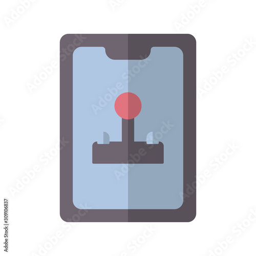 Icon smartphone in flat style. vector illustration and editable stroke. Isolated on white background.
