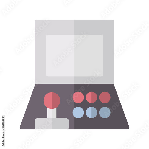 Icon arcade game in flat style. vector illustration and editable stroke. Isolated on white background.