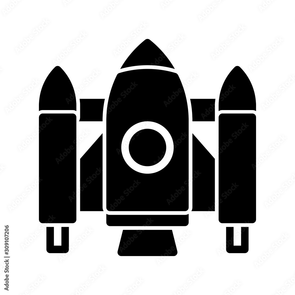 Icon spaceship in glyph style. vector illustration and editable stroke. Isolated on white background. Icon spaceship in glyph style. vector illustration and editable stroke. Isolated on white background.