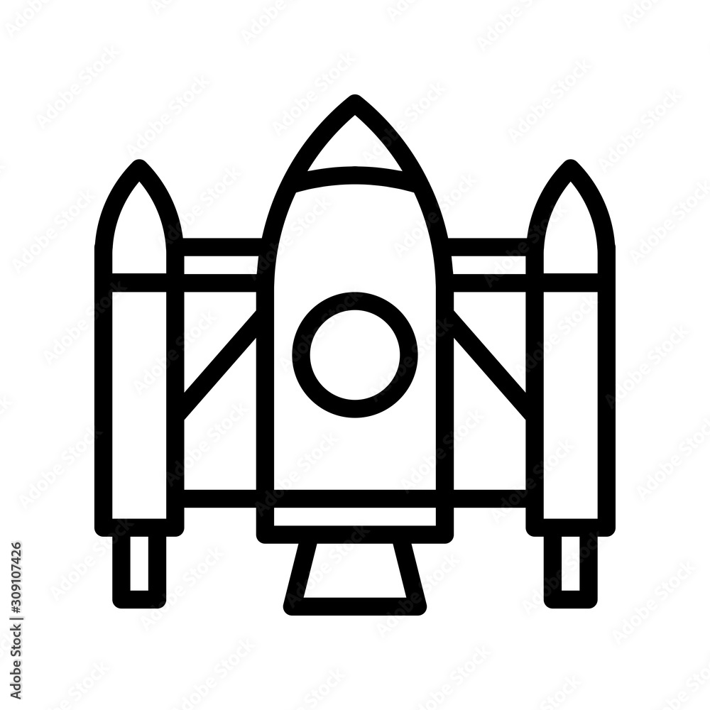 Icon spaceship in outline style. vector illustration and editable stroke. Isolated on white background. Icon spaceship in outline style. vector illustration and editable stroke. Isolated on white background.