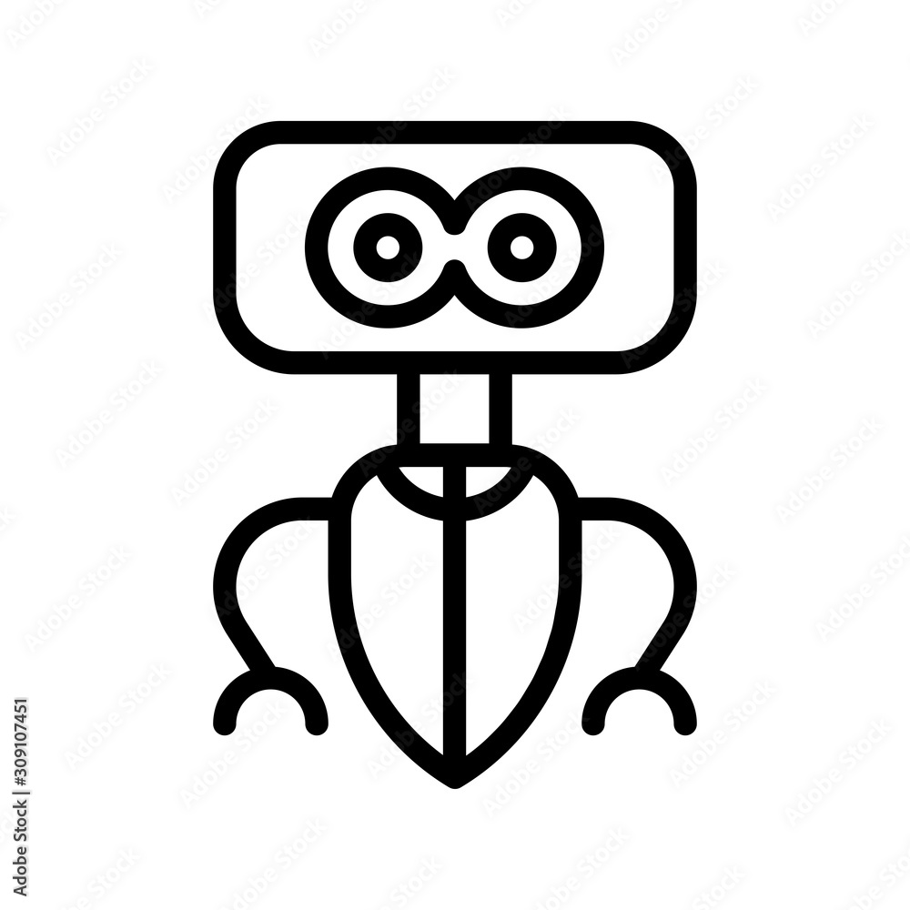 Icon robot in outline style. vector illustration and editable stroke. Isolated on white background. Icon robot in outline style. vector illustration and editable stroke. Isolated on white background.
