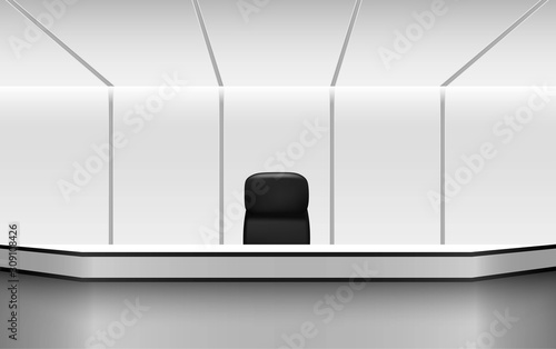 white table in the news studio room