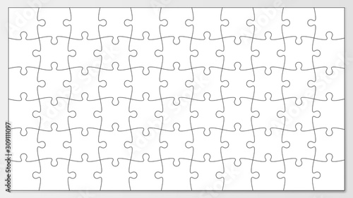 Jigsaw puzzle outline vector