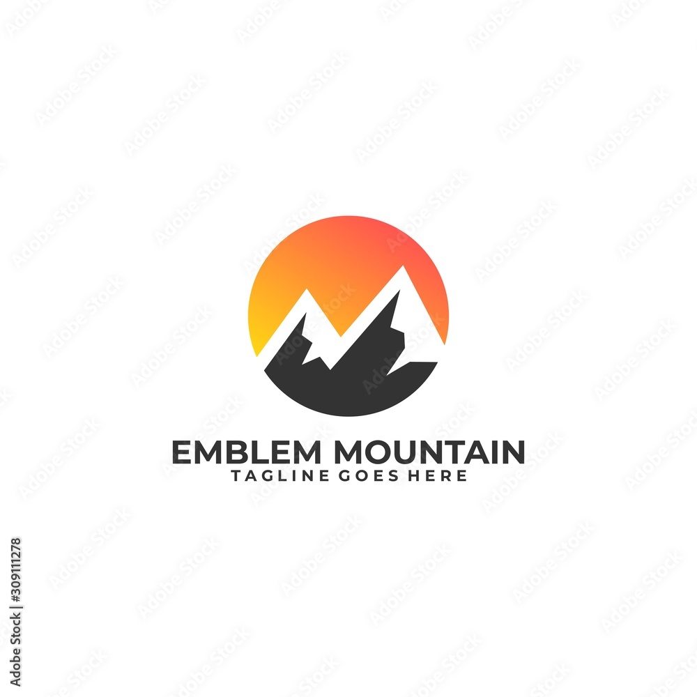 Emblem Mountain Design Illustration Vector Template Emblem Mountain Design Illustration Vector Template