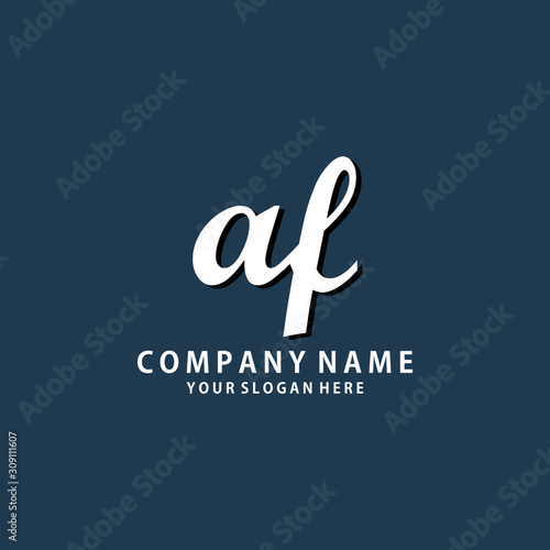 Initial AF white color logo template 