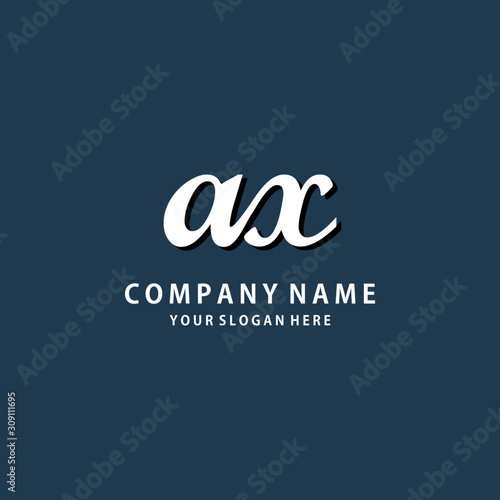 Initial AX white color logo template 