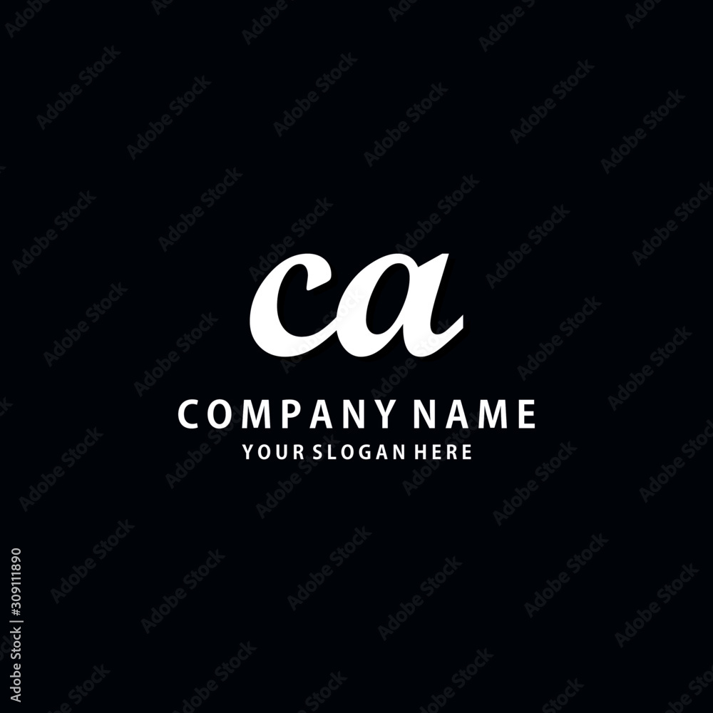 Fototapeta premium Initial CA white color logo template 