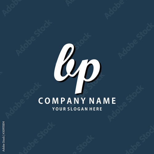 Initial BP white color logo template 