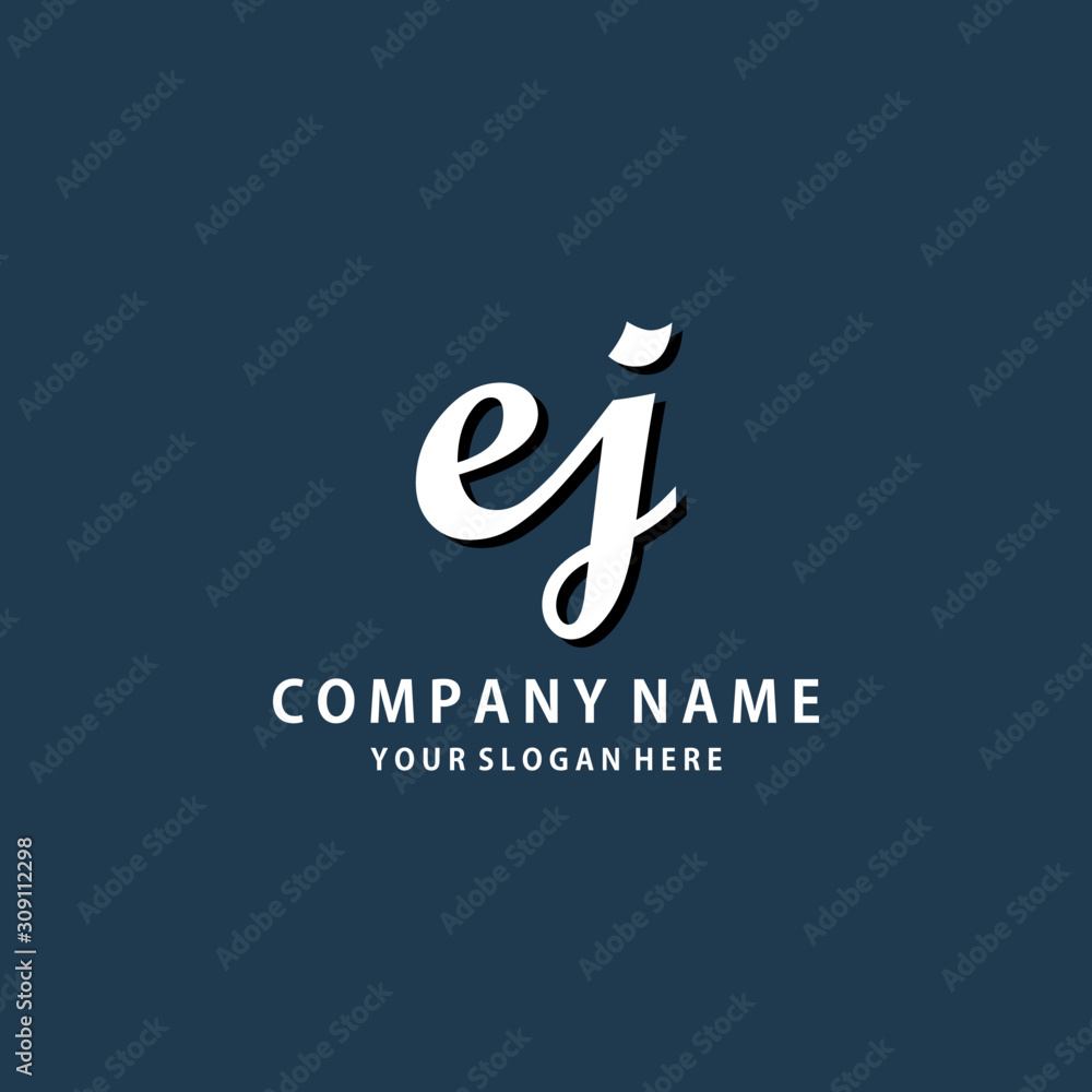 Initial EJ white color logo template Initial EJ white color logo template