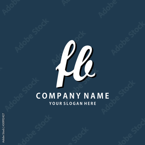 Initial FB white color logo template 