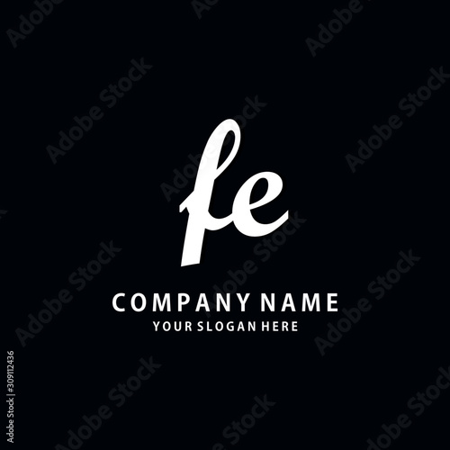 Initial FE white color logo template 