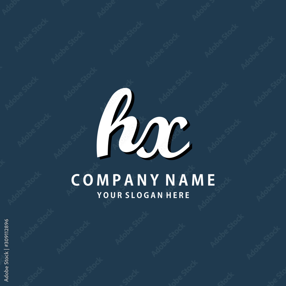 Initial HX white color logo template Initial HX white color logo template