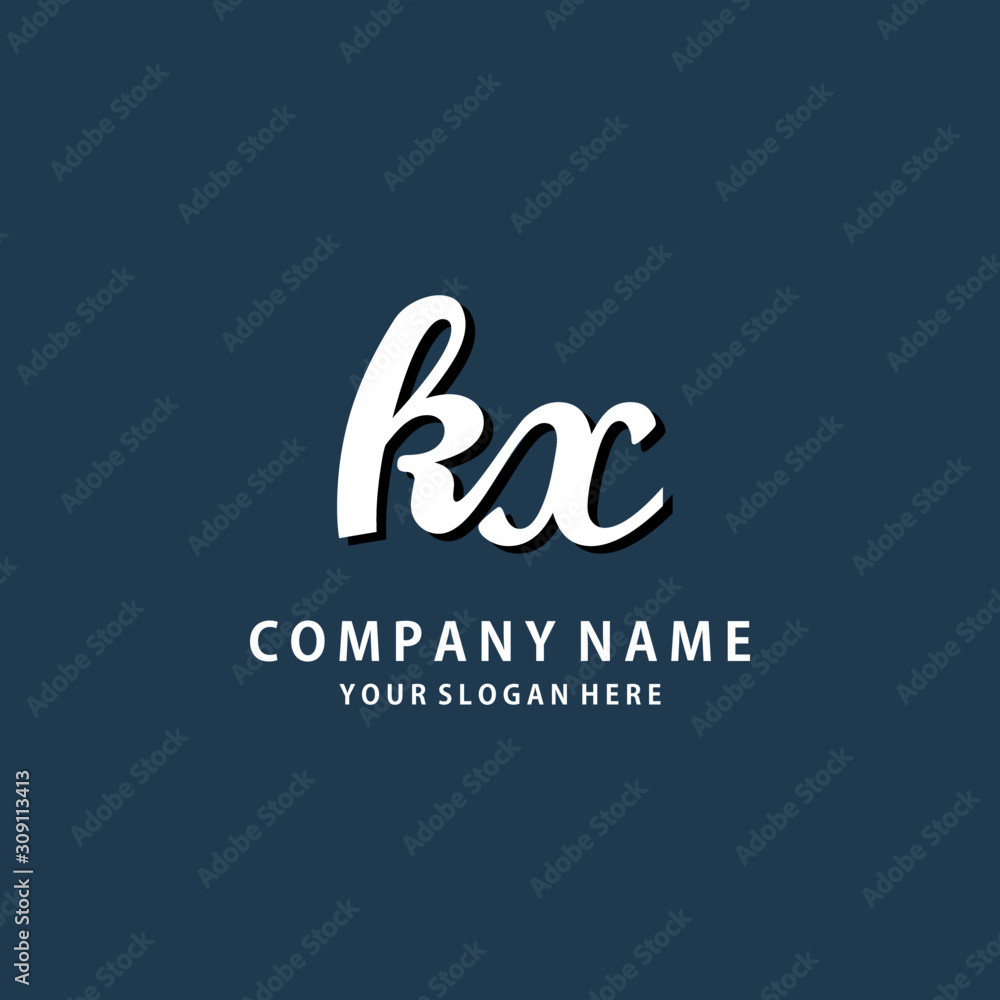 Initial KX white color logo template Initial KX white color logo template
