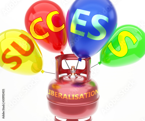 Φωτογραφία Liberalisation and success - pictured as word Liberalisation on a fuel tank and