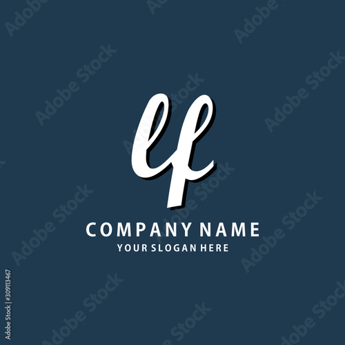 Initial LF white color logo template 