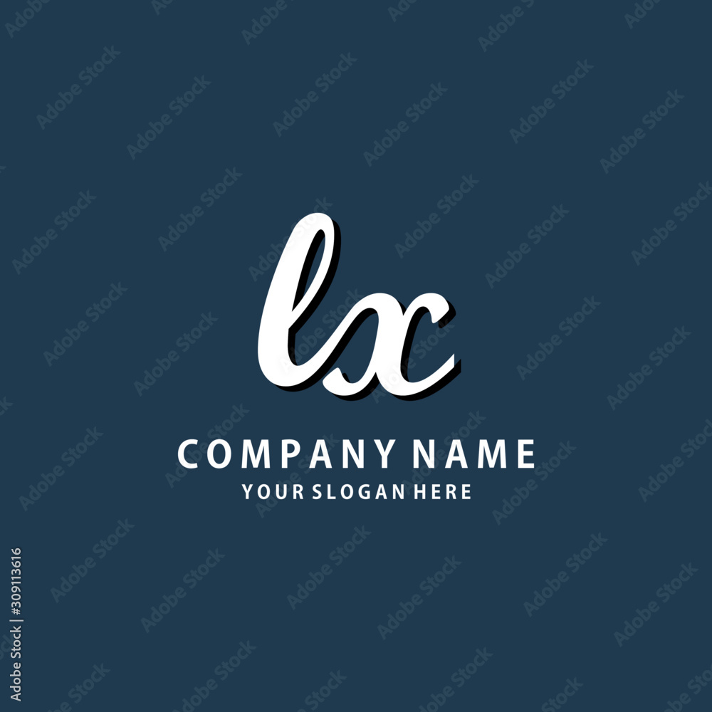 Initial LX white color logo template Initial LX white color logo template