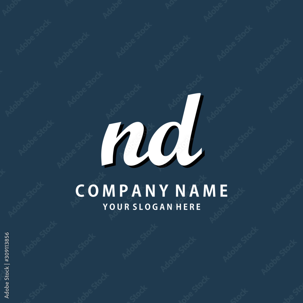 Initial ND white color logo template 