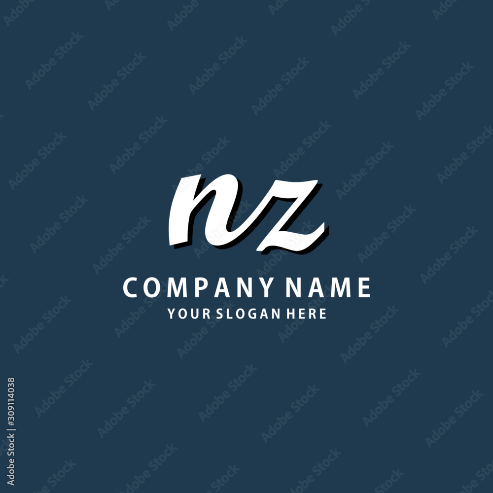 Initial NZ white color logo template 