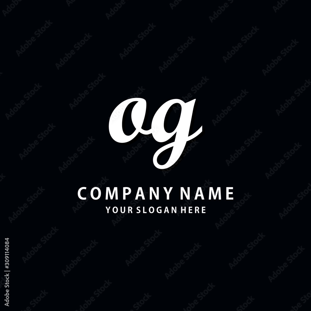 Initial OG white color logo template Initial OG white color logo template