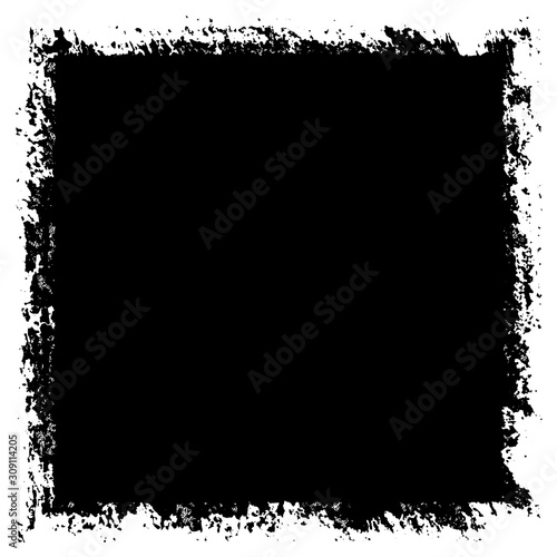 Grunge background black rectangular isolated on white background