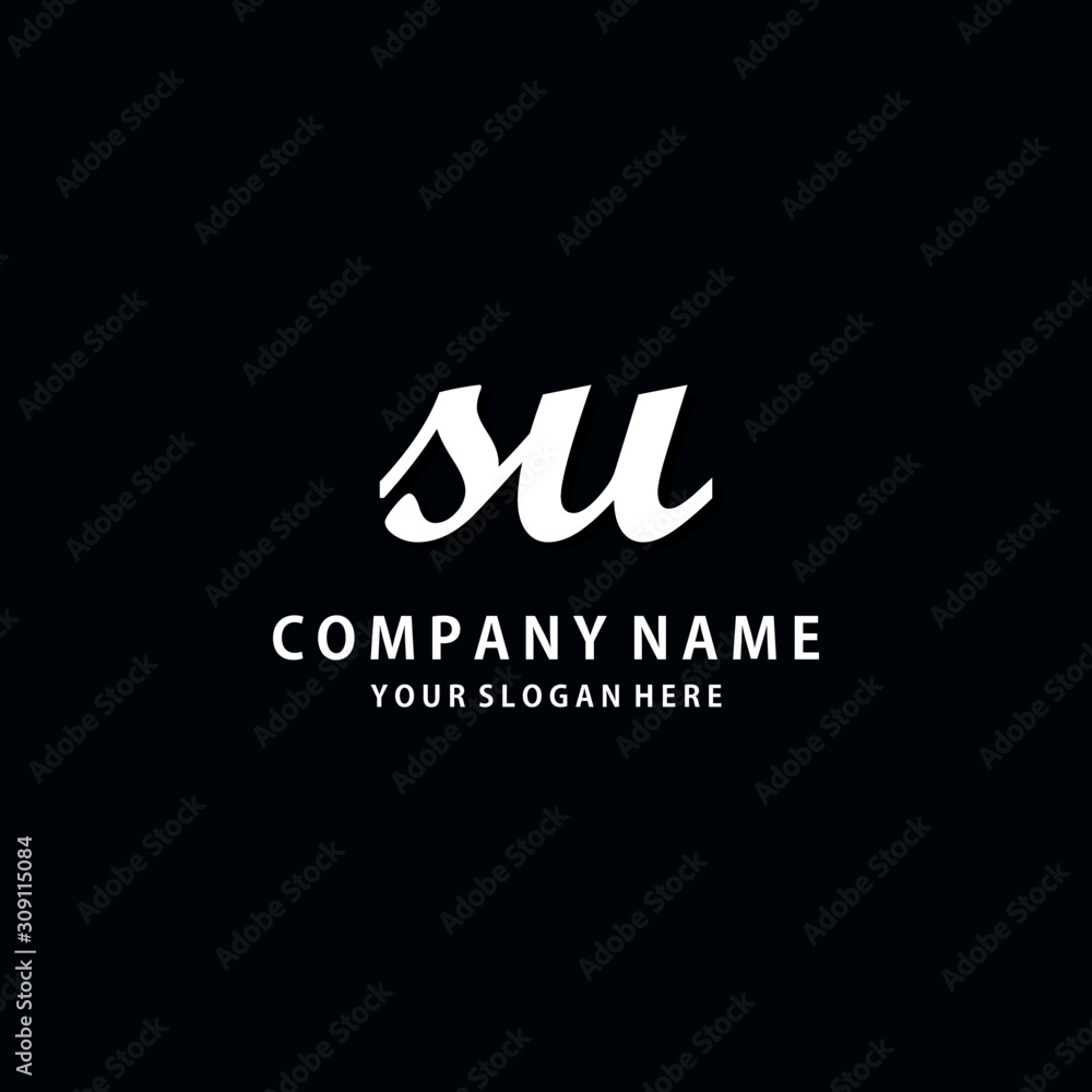 Initial SU white color logo template 