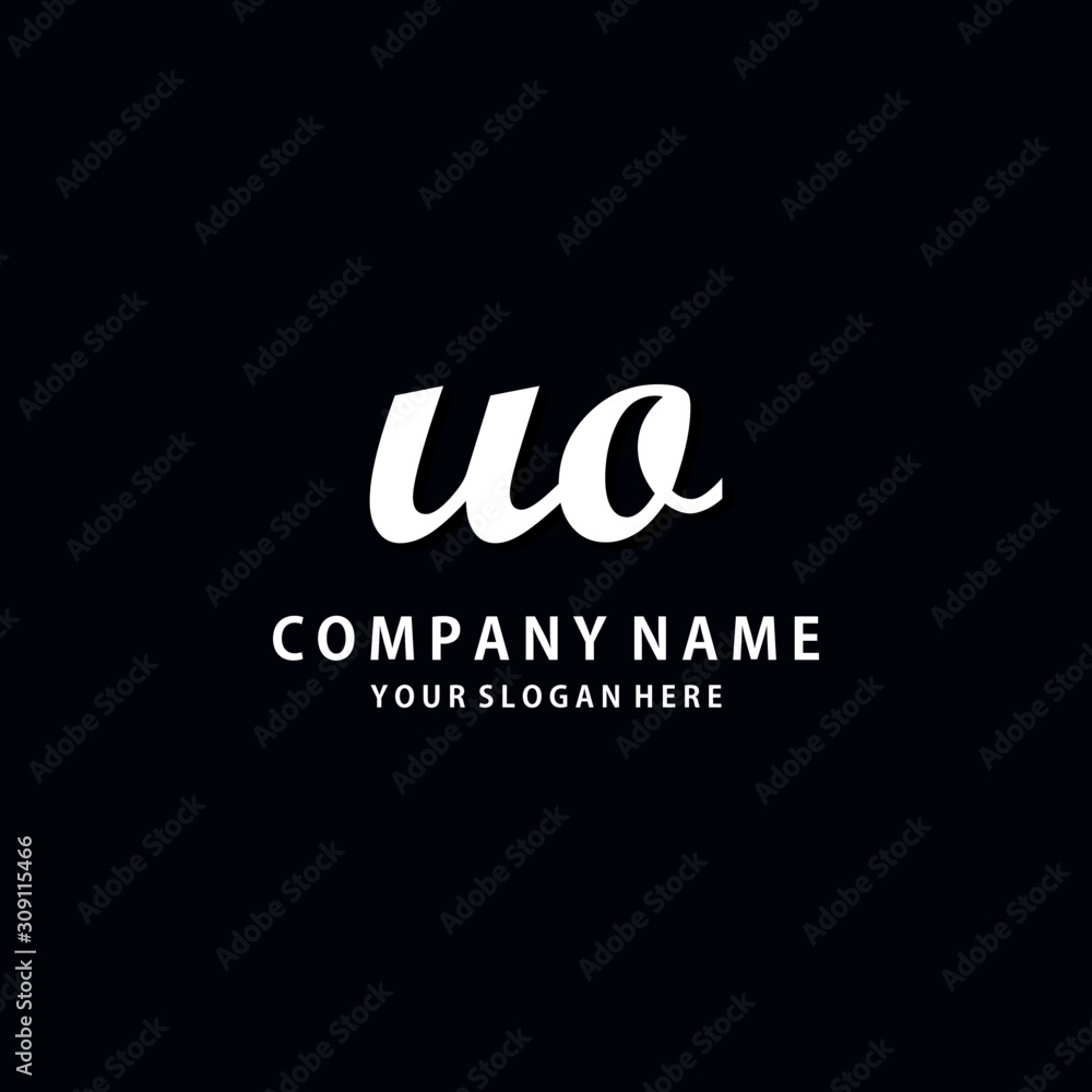 Initial UO white color logo template Initial UO white color logo template