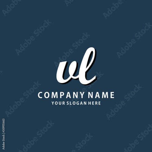 Initial VL white color logo template 