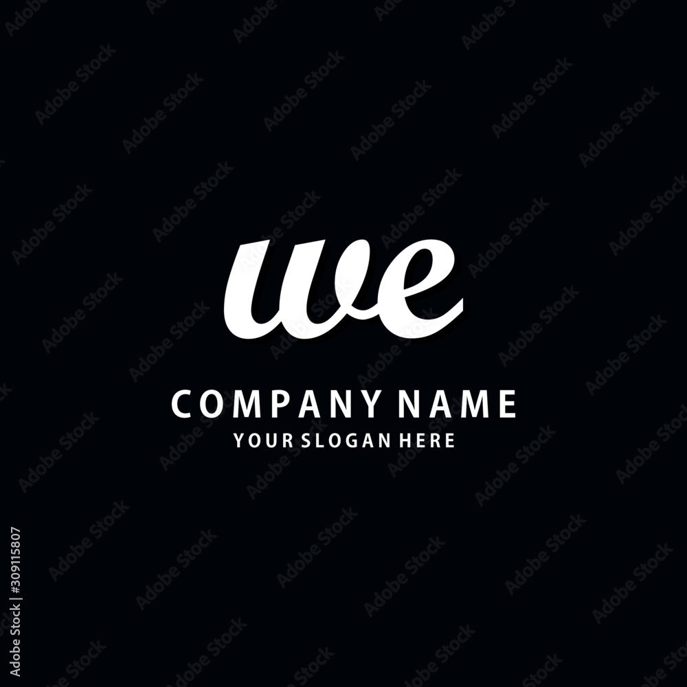Initial WE white color logo template Initial WE white color logo template