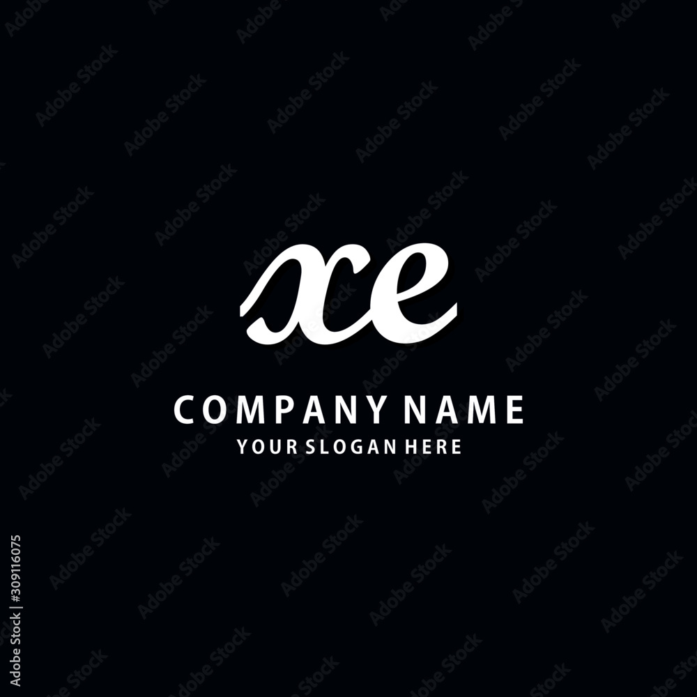 Initial XE white color logo template Initial XE white color logo template