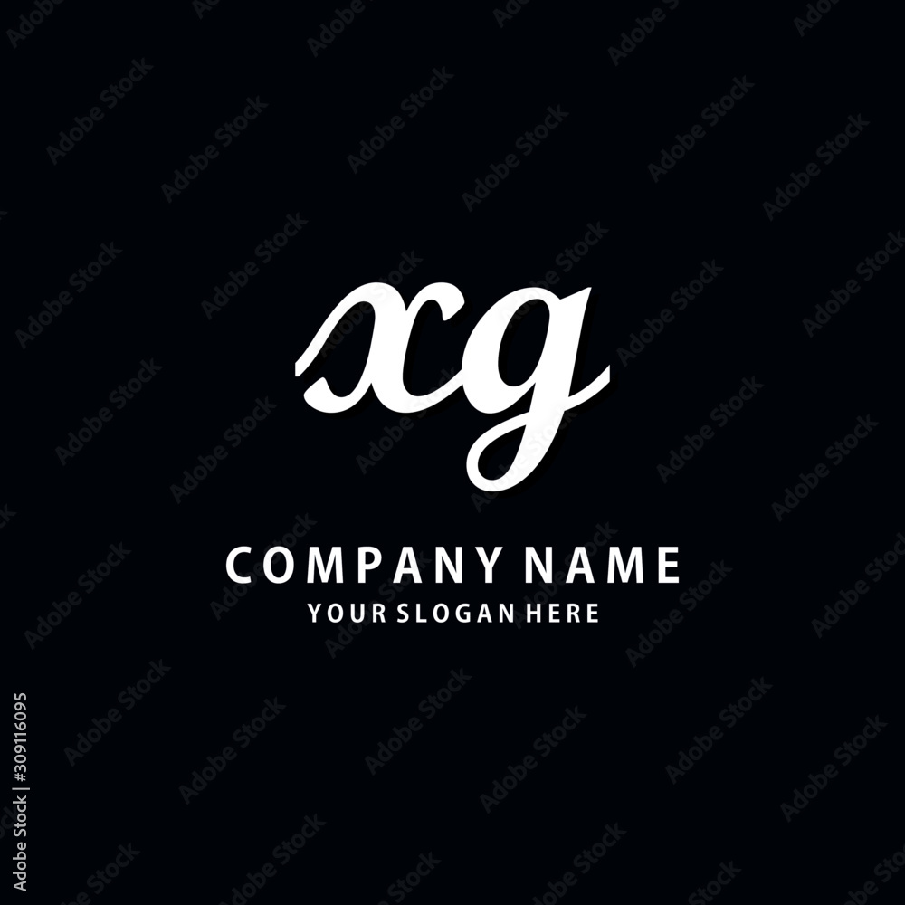 Initial XG white color logo template 