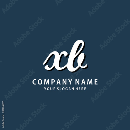 Initial XB white color logo template 