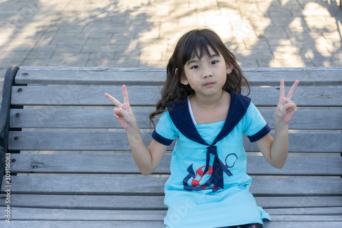 Asian child cute girl Play happy smile