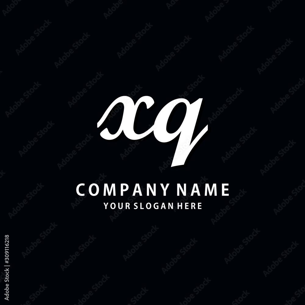 Initial XQ white color logo template 