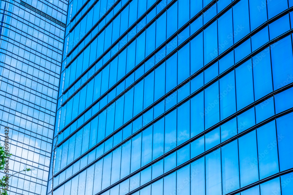 Close-Up of Modern Office Buildings in city of China. Close-Up of Modern Office Buildings in city of China.