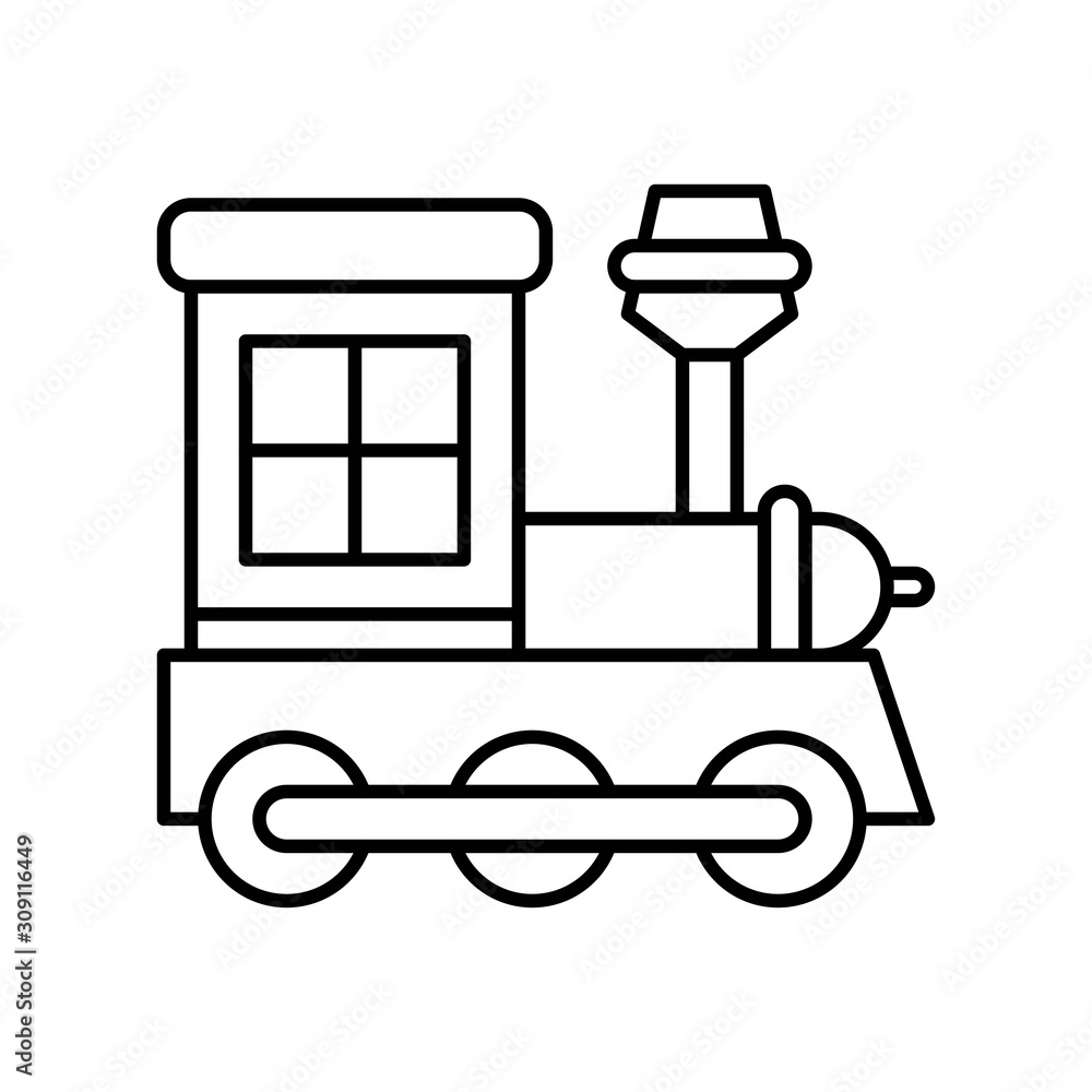 Train toy, Christmas day related line icon Train toy, Christmas day related line icon