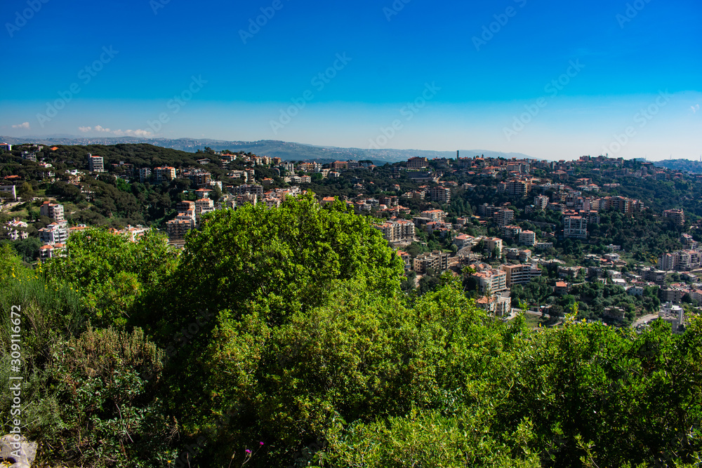 Village of Broumanna in Lebanon panorama