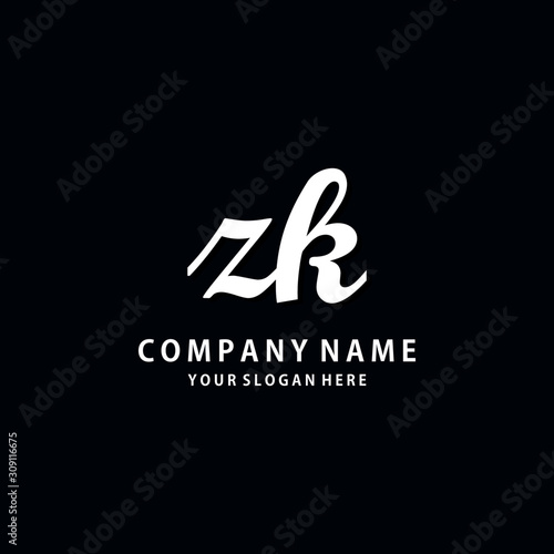 Initial ZK white color logo template 