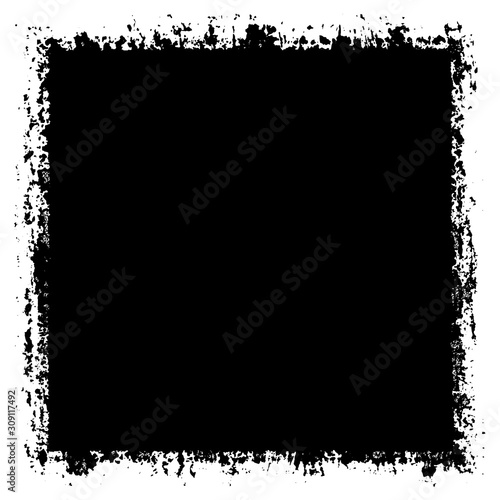 Grunge background black rectangular isolated on white background