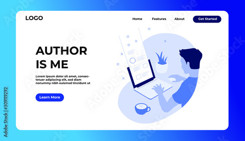 Author website landing page template