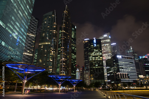 Sky towers in Singapore at night