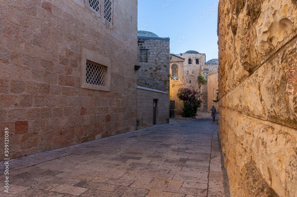 Old City of Jerusalem surrounded by ancient walls