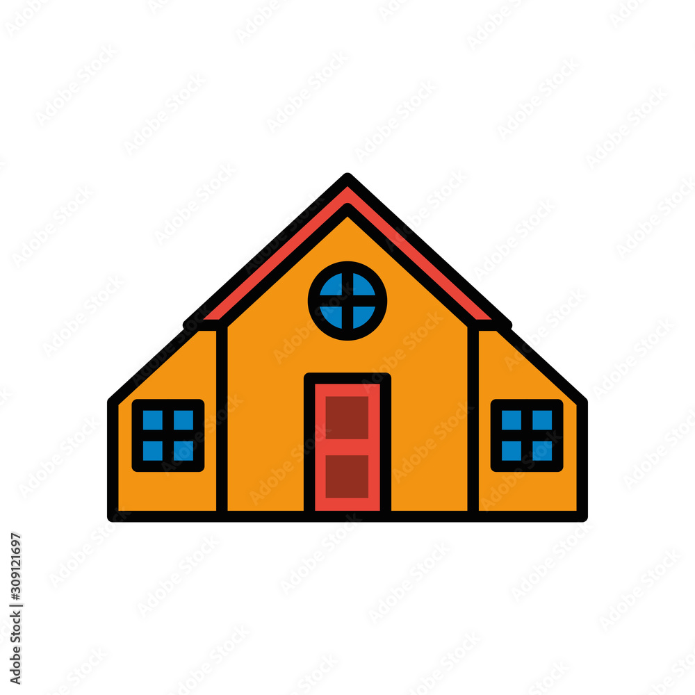 house front facade isolated icon house front facade isolated icon