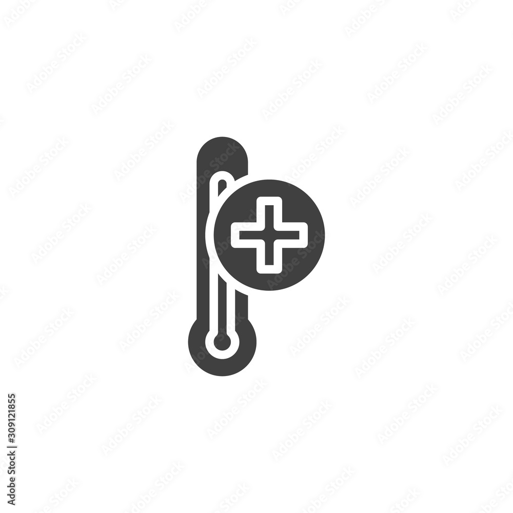 Plus temperature control vector icon. filled flat sign for mobile concept and web design. Heating temperature thermometer glyph icon. Symbol, logo illustration. Vector graphics Plus temperature control vector icon. filled flat sign for mobile concept and web design. Heating temperature thermometer glyph icon. Symbol, logo illustration. Vector graphics