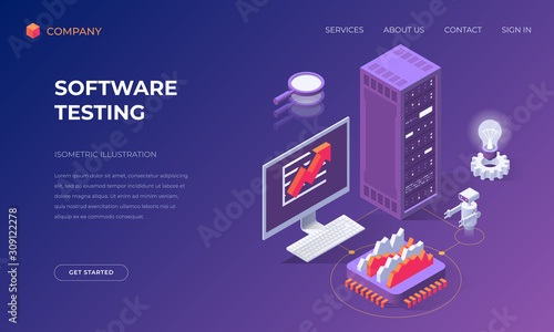 Landing page for software testing