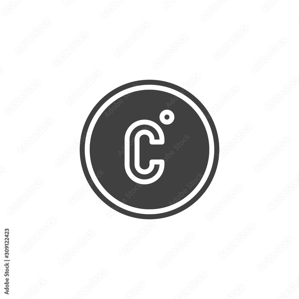 Celsius temperature vector icon. filled flat sign for mobile concept and web design. Celsius button glyph icon. Symbol, logo illustration. Vector graphics Celsius temperature vector icon. filled flat sign for mobile concept and web design. Celsius button glyph icon. Symbol, logo illustration. Vector graphics