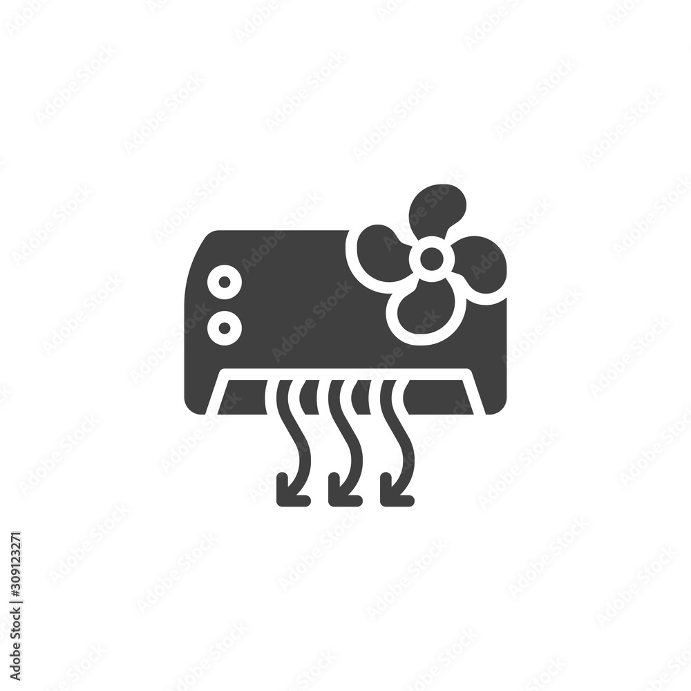 Air conditioner ventilation function vector icon. filled flat sign for mobile concept and web design. AIR conditioner fan mode glyph icon. Symbol, logo illustration. Vector graphics Air conditioner ventilation function vector icon. filled flat sign for mobile concept and web design. AIR conditioner fan mode glyph icon. Symbol, logo illustration. Vector graphics