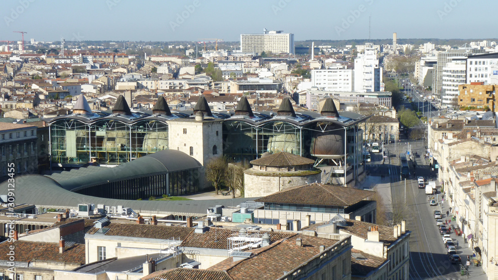 Bordeaux , Aquitaine / France - 11 25 2019 : Court of Bordeaux architecture aerial top view in city center France