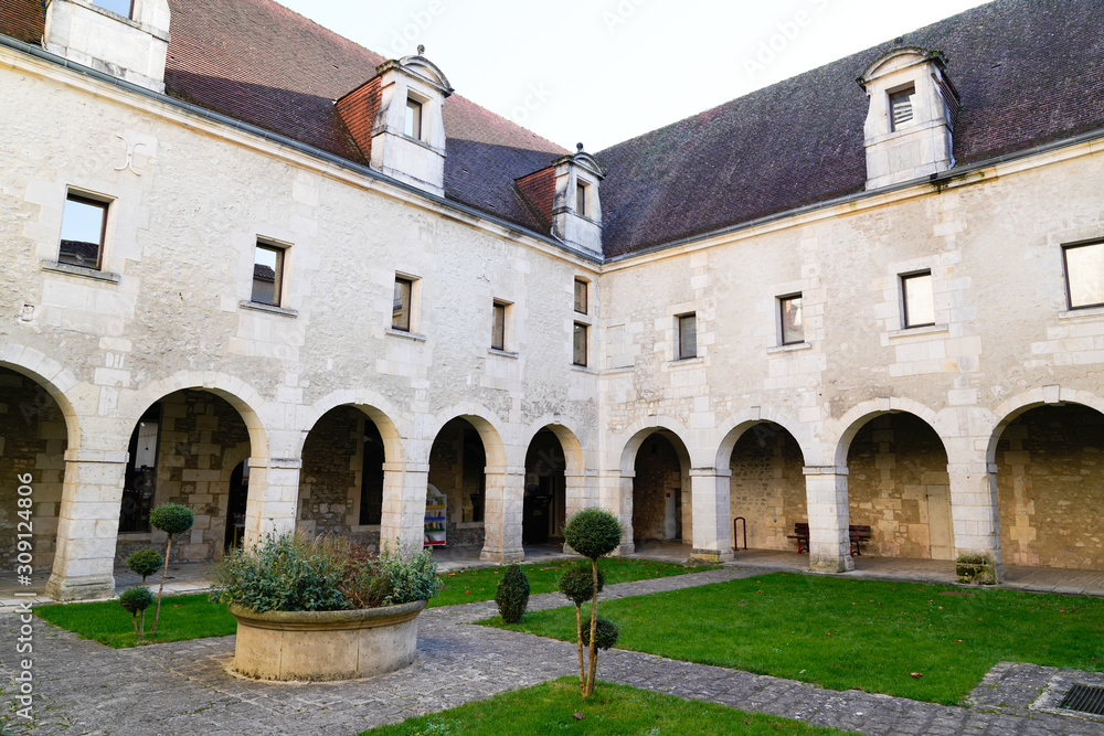 Cognac France picturesque city park and library hall building