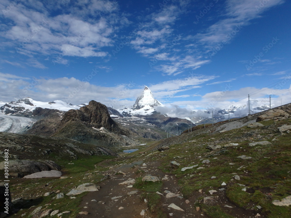 Landscape of European alps (around Zermatt and Matterhorn, Switzerland)